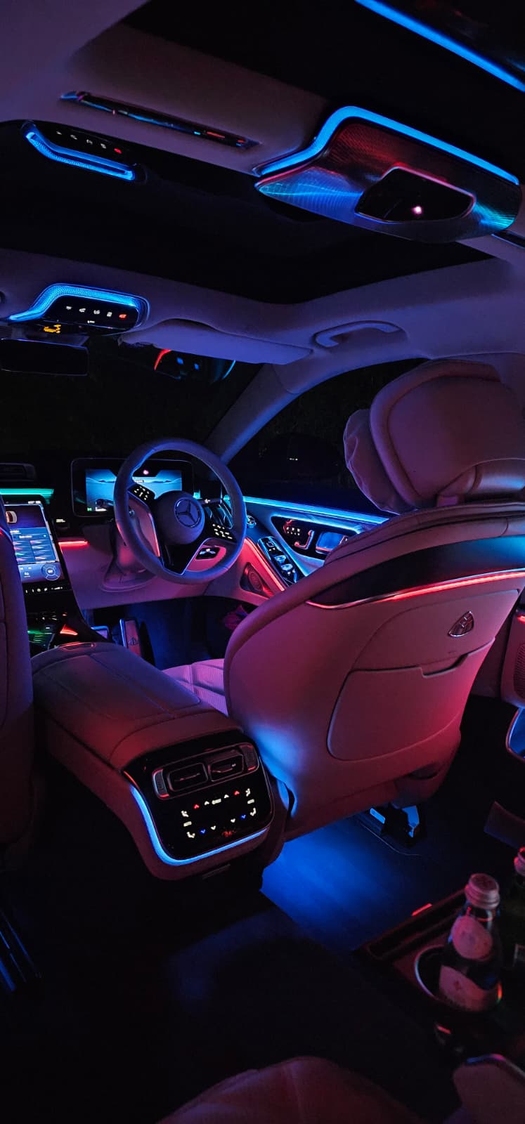 Mercedes-Maybach S-Class cabin interior with ambient lighting